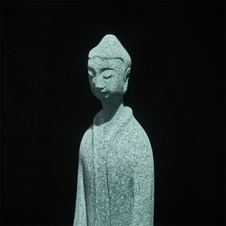 Buddha Stones Meditation Buddha Statue Sandstone Home Figure Desk Decoration 6*4.5*9.5cm - image 7