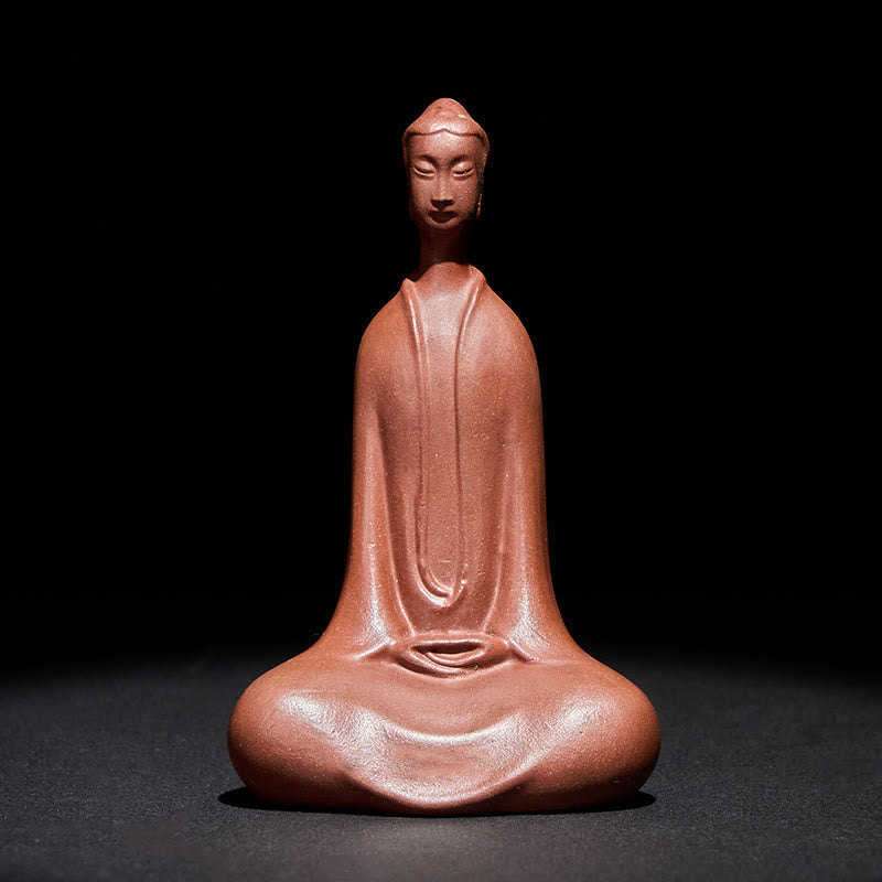 Buddha Stones Formless Buddha Purple Clay Serenity Home Desk Decoration 5.7*9.6 cm - Buddha 5.7*9.6 cm - image 0