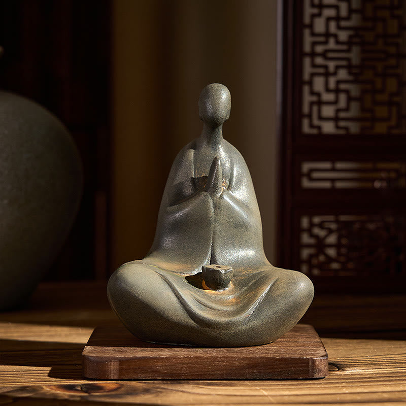 Buddha Stones Handmade Formless Buddha Iron Powder Rust Cast Resin Statue Decoration 11.5*9*6.5 cm - image 1