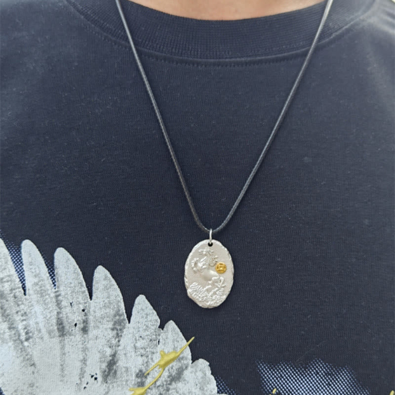 Buddha Stones 999 Sterling Silver Year Of The Horse 925 Sterling Silver Chain Prosperity Necklace Pendant - image 4