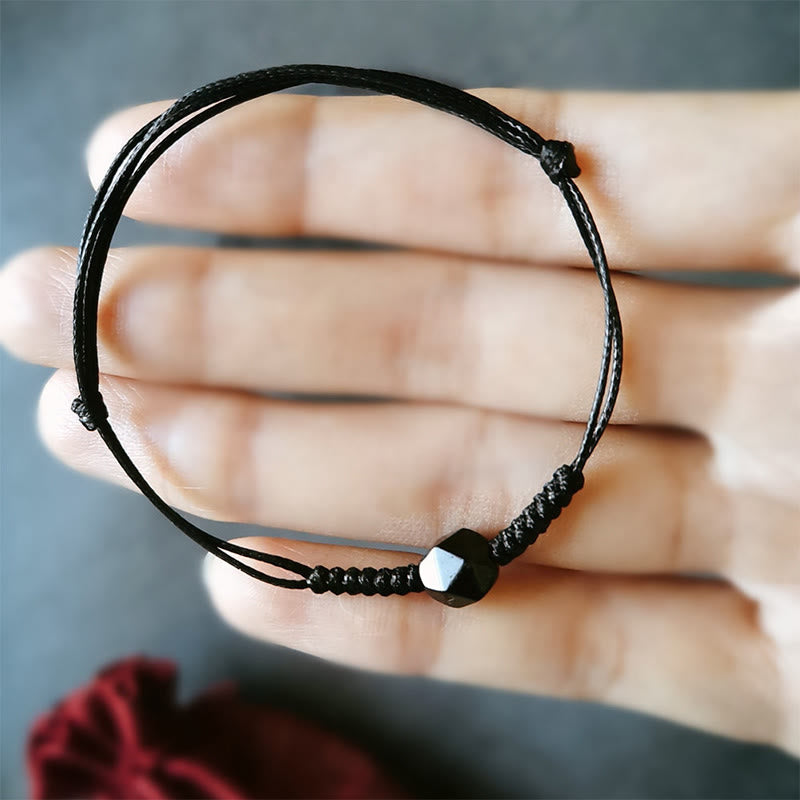 Buddha Stones Natural Black Obsidian String Braided Strength Bracelet - image 7