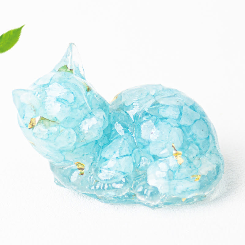 Buddha Stones Crystal Chip Epoxy Resin Small Cat Positive Decoration  - image 17