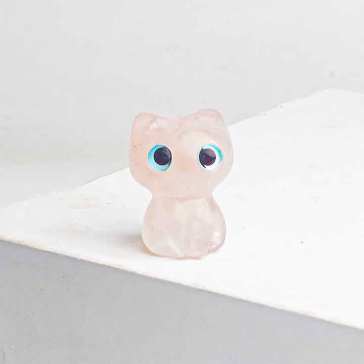 Buddha Stones Crystal Drip Resin Small Cat Purification Decoration Statue - image 13