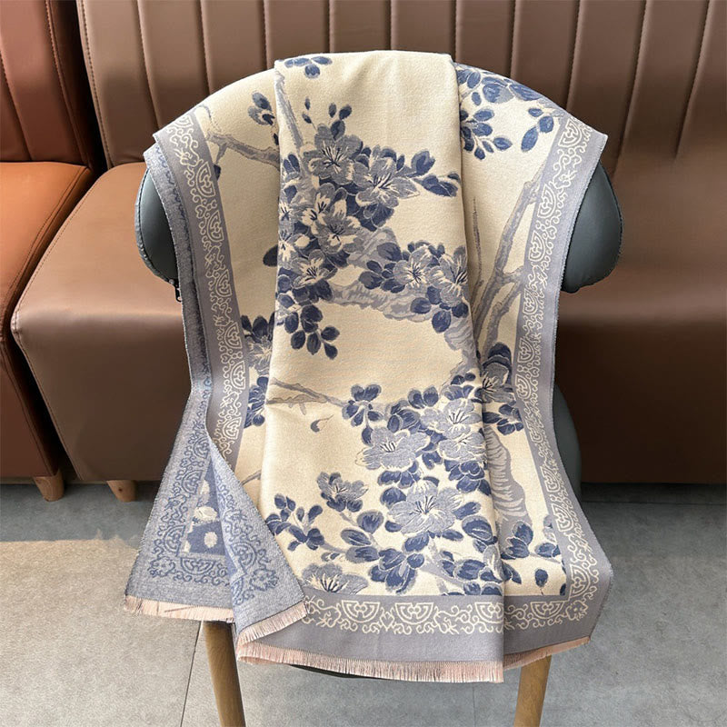 Buddha Stones Fall Peach Blossoms Branches Pattern Soft Scarf Shawl - image 12
