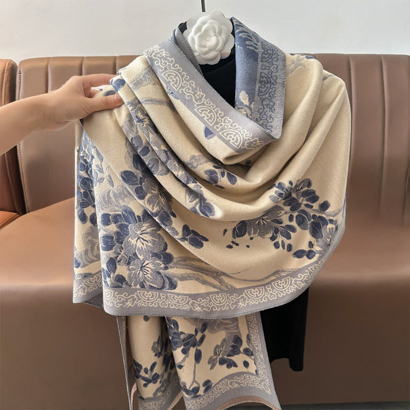 Buddha Stones Fall Peach Blossoms Branches Pattern Soft Scarf Shawl - image 11