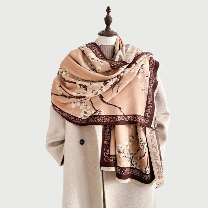 Buddha Stones Fall Peach Blossoms Branches Pattern Soft Scarf Shawl - image 14