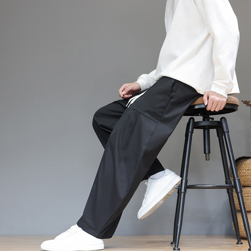 Buddha Stones Fall Pure Color Cotton Men's Cropped Harem Pants With Pockets - image 29