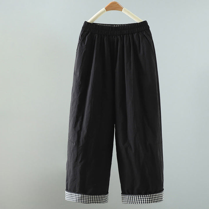 Buddha Stones Straight Lines Stripes Cotton Women's Harem Pants With Pockets - Black - US8-10，UK/AU12-14，EU40-42 (2XL) - image 6