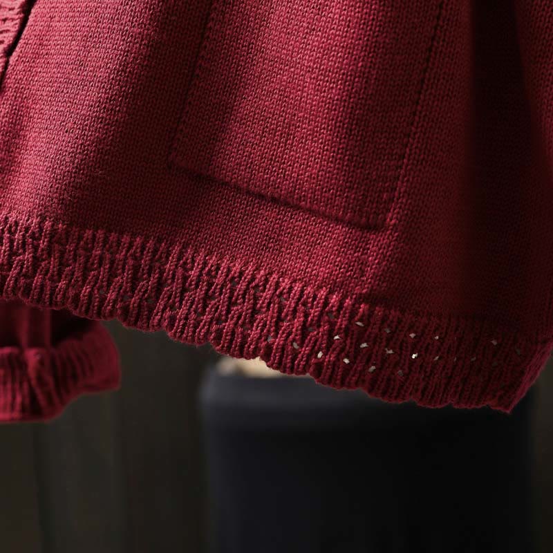 Buddha Stones Fall Lace Buttons Cotton Women's Long Sleeve Knitted Cardigan Sweater With Pockets - image 9