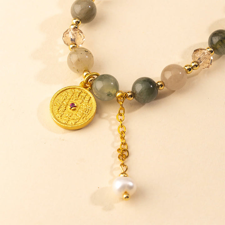 Buddha Stones Colorful Rutilated Quartz Copper Auspiciousness Double Wrap Bracelet - image 3