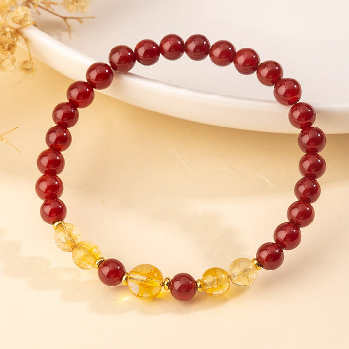 Buddha Stones Red Agate Citrine Confidence Pleasure Bracelet - image 1