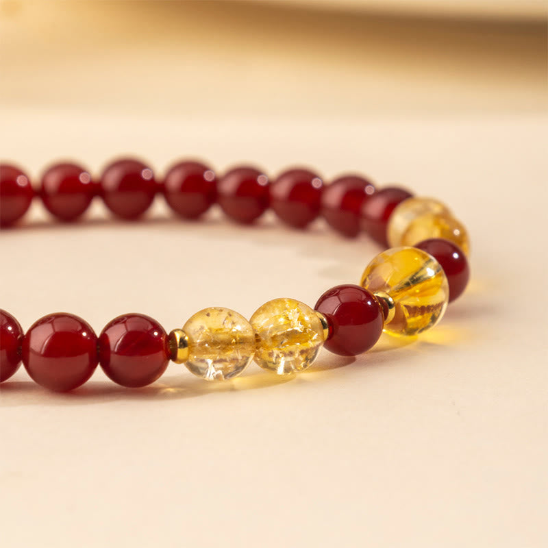 Buddha Stones Red Agate Citrine Confidence Pleasure Bracelet - image 4