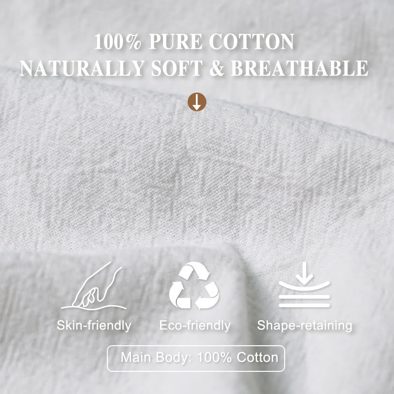 Buddha Stones Pure Cotton Concise Lotus Flower Leaf Pod Bud Cloud Pattern Women's Elastic Waist Harem Pants - image 3