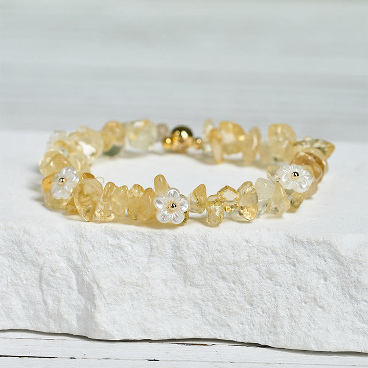 Buddha Stones Irregular Crystal Flower Design Amethyst White Crystal Balance Bracelet - image 29