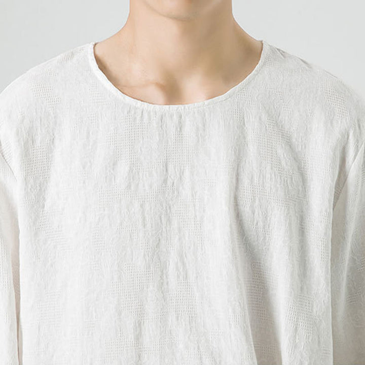 Buddha Stones Men's Chinese Frog-Button Plain Design Cotton Long Sleeve T-Shirt Zen Clothing - image 19