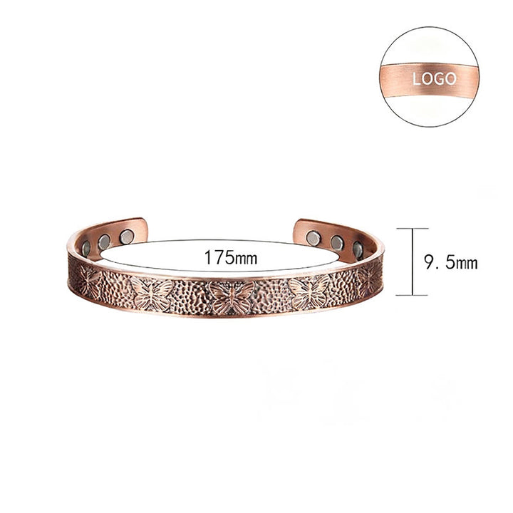 Buddha Stones Copper Open Butterfly Balance Self Care Adjustable Cuff Bracelet Bangle - image 8