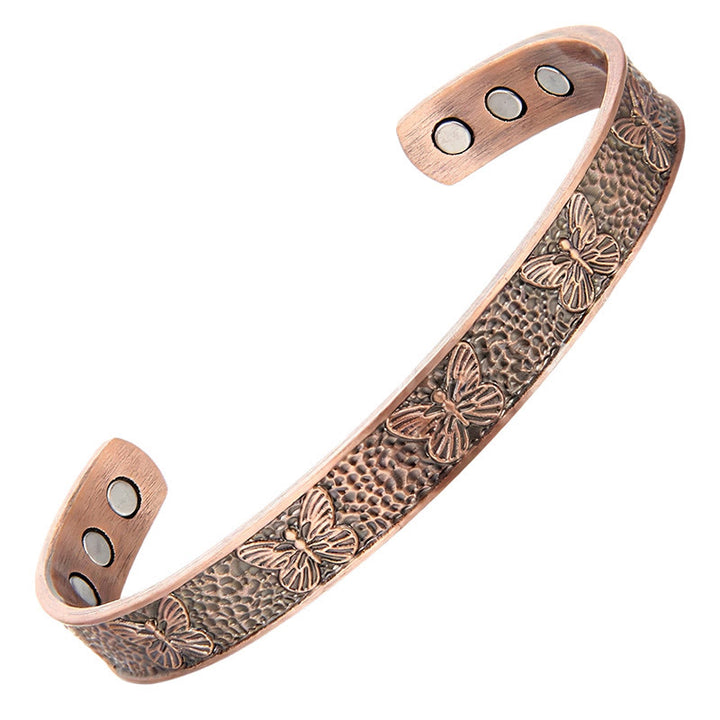 Buddha Stones Copper Open Butterfly Balance Self Care Adjustable Cuff Bracelet Bangle - image 7