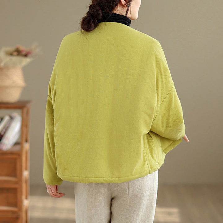 Buddha Stones Winter Long Sleeve Cotton Women's Thermal Jacket With Pockets - image 29