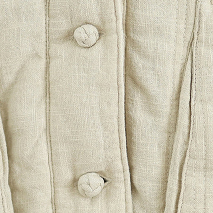 Buddha Stones Winter Solid Long Sleeve Cotton Women's Thermal Jacket With Pockets - image 12