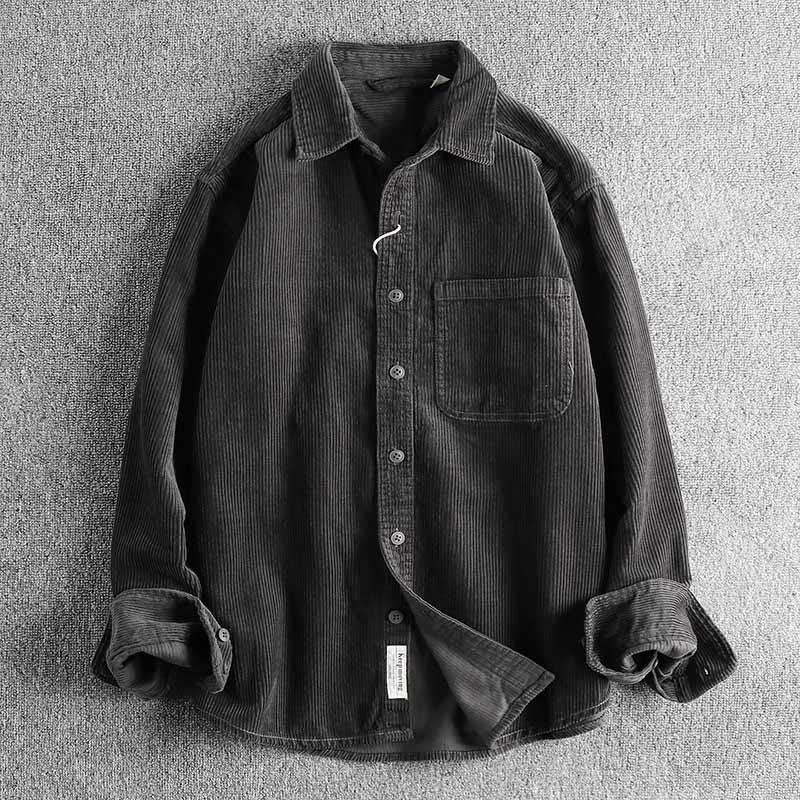 Buddha Stones Solid Color Single Breasted Buttons Men's Long Sleeve Thickened Jacket With Pockets - DimGray - US/UK/AU44，EU54 (4XL) - image 10