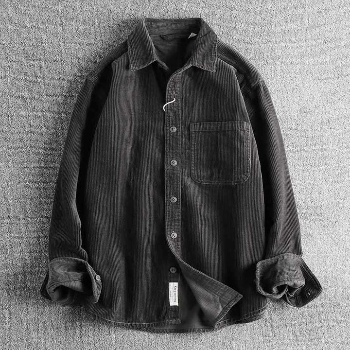 Buddha Stones Solid Color Single Breasted Buttons Men's Long Sleeve Thickened Jacket With Pockets - DimGray - US/UK/AU44，EU54 (4XL) - image 10
