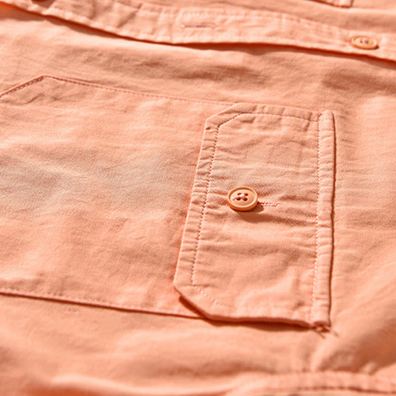 Buddha Stones Crew Neck Solid Color Men's Long Sleeve Cotton Thickened Jacket With Pockets - image 17