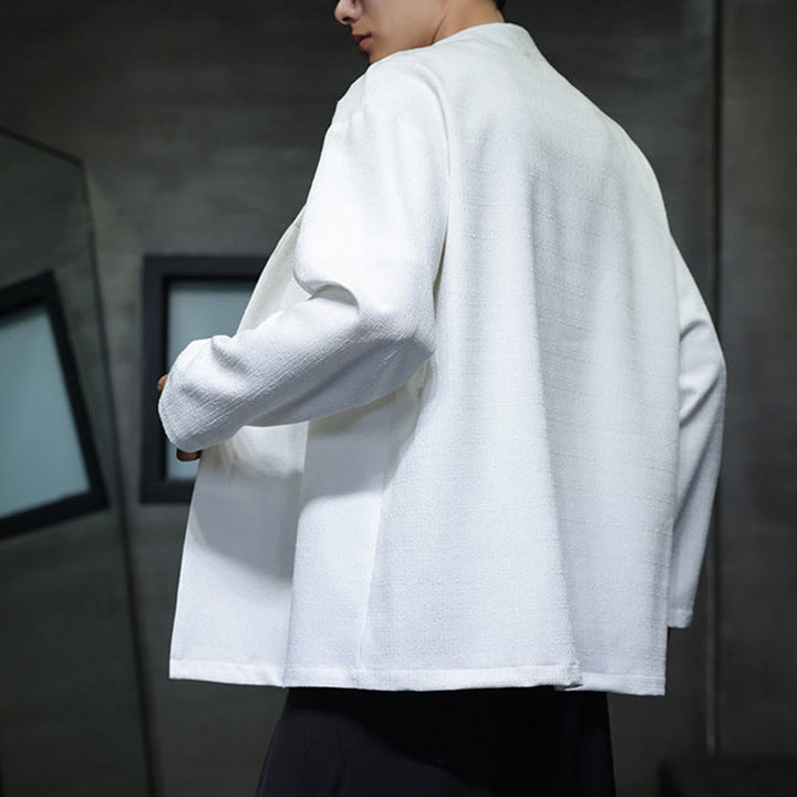 Buddha Stones Spring Fall Solid Color Long Sleeve Men's Jacket - image 15