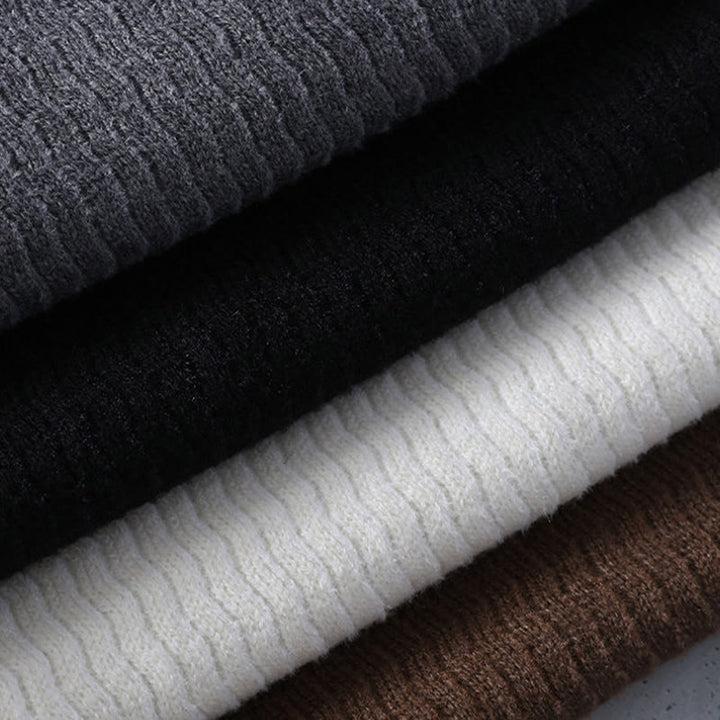 Buddha Stones Winter Stand Collar Design Warm Men's Long Sleeve Knitted Sweater - image 10