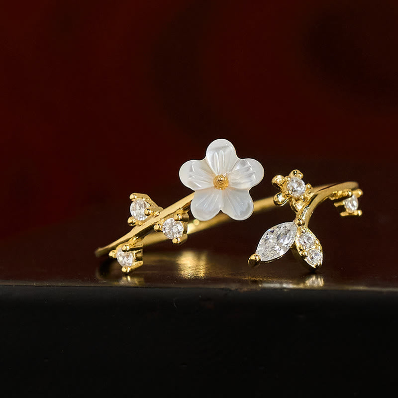 Buddha Stones 925 Sterling Silver White Flower Design Adjustable Blessing Ring - image 18