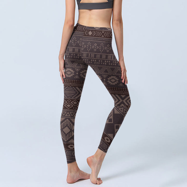 Buddha Stones Ethnic Geometric Pattern Print Gym Leggings Women's Yoga Pants - image 4