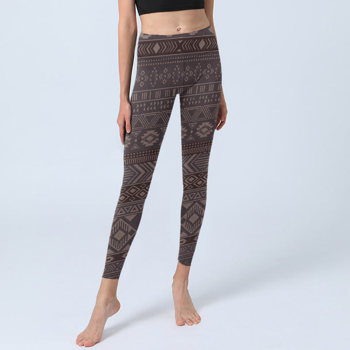 Buddha Stones Ethnic Geometric Pattern Print Gym Leggings Women's Yoga Pants - image 5