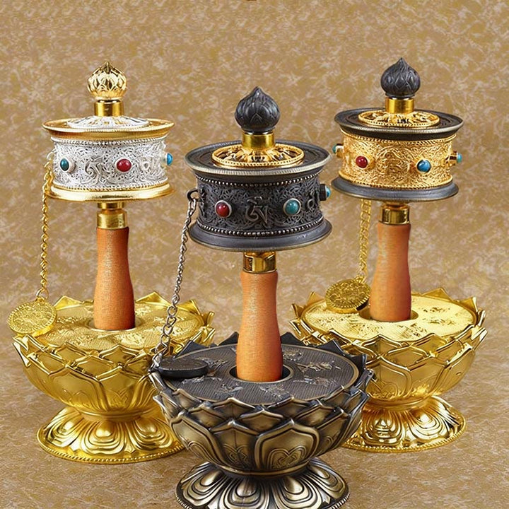 Buddha Stones Tibetan Lucky Prayer Wheel Decoration - image 7