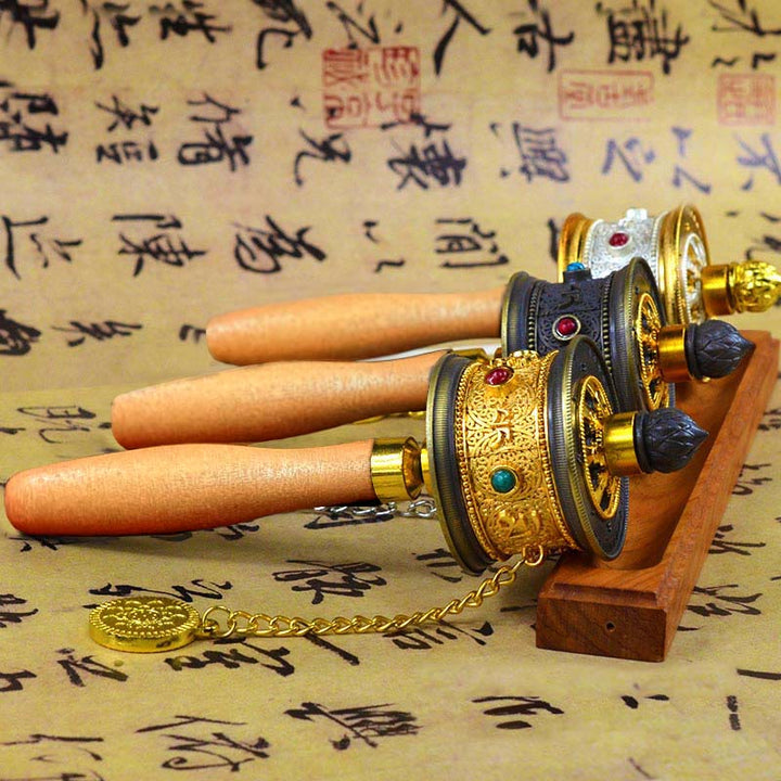 Buddha Stones Tibetan Lucky Prayer Wheel Decoration - image 0