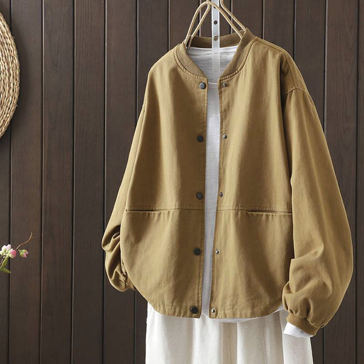 Buddha Stones Fall Button Down Women's Long Sleeve Outerwear Jacket With Pockets - PaleGoldenrod - US14，UK/AU18，EU46 (2XL) - image 19