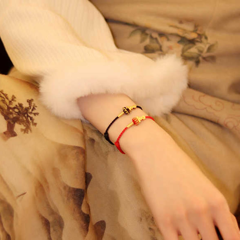 Buddha Stones Formless Buddha Lotus Knot Red String Protection Braided Bracelet - image 20