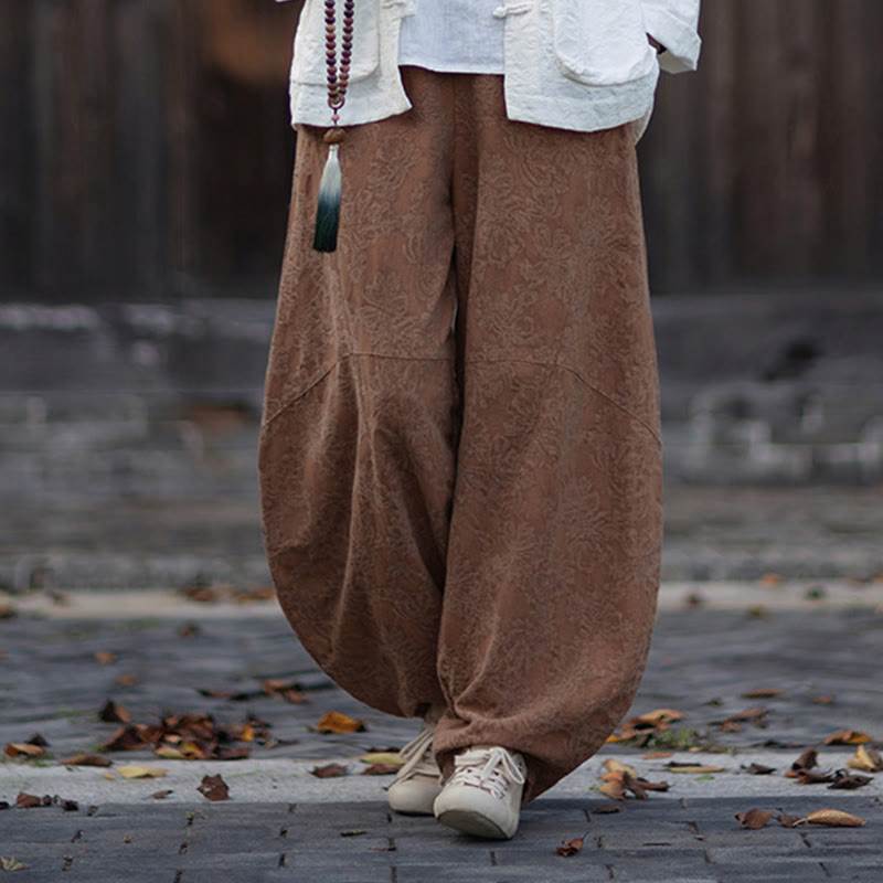 Buddha Stones Fall Jacquard Women's Frog-Button Long Sleeve Shirt Pants Cotton Linen Clothing - image 37