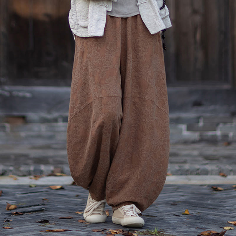 Buddha Stones Fall Jacquard Women's Frog-Button Long Sleeve Shirt Pants Cotton Linen Clothing - image 40