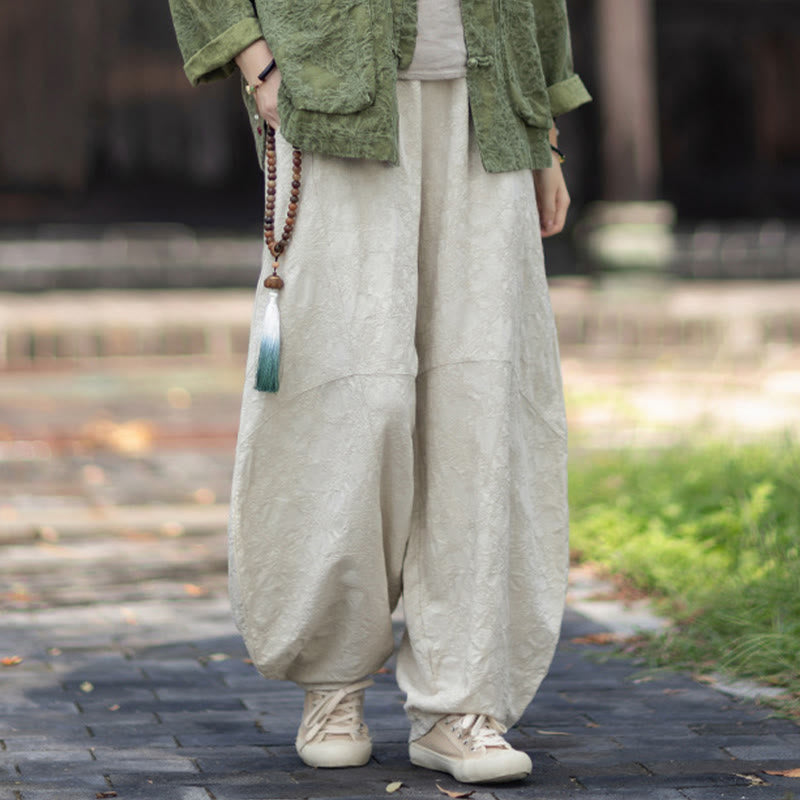 Buddha Stones Fall Jacquard Women's Frog-Button Long Sleeve Shirt Pants Cotton Linen Clothing - image 32