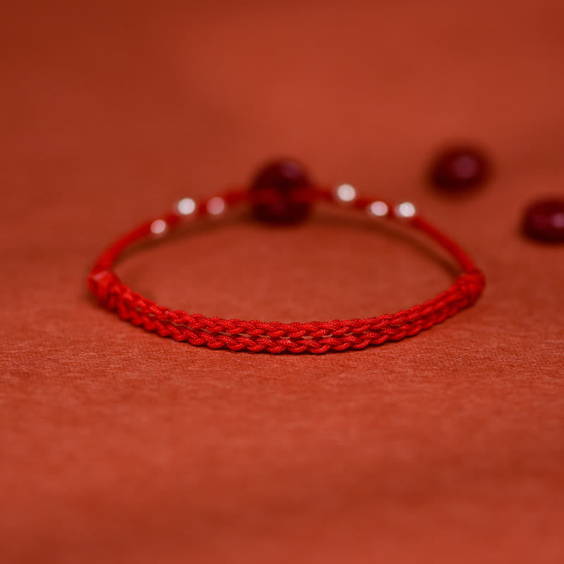 Buddha Stones Cinnabar Peace Buckle Handmade String Adjustable Blessing Bracelet Anklet - image 4