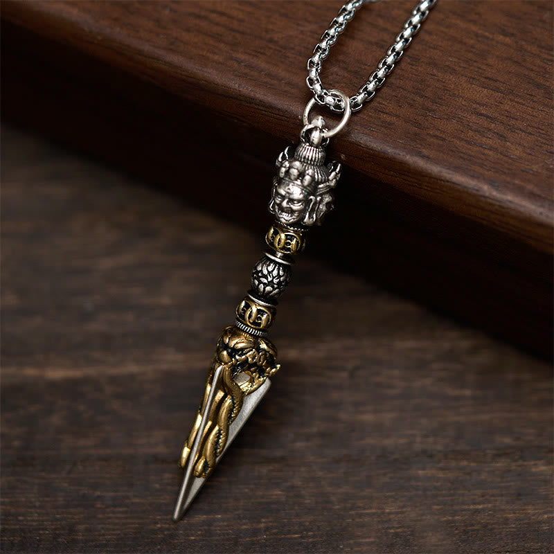 Buddha Stones Tibetan Vajra Vajrakila Copper Healing Spiritual Power Necklace Pendant - image 1