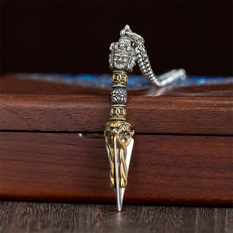 Buddha Stones Tibetan Vajra Vajrakila Copper Healing Spiritual Power Necklace Pendant - image 2