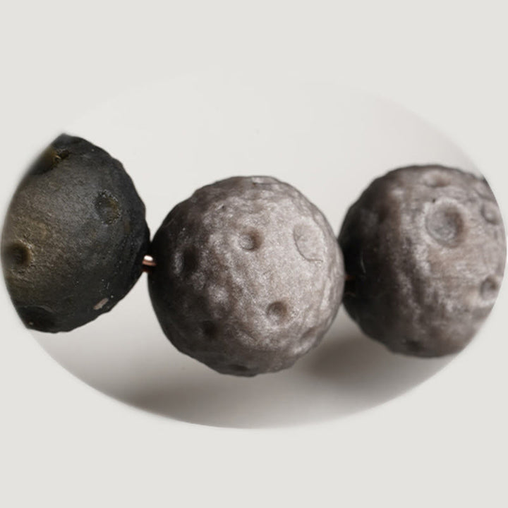 Buddha Stones Natural Silver Sheen Obsidian Gold Sheen Obsidian Round Beads Protection Bracelet - image 2