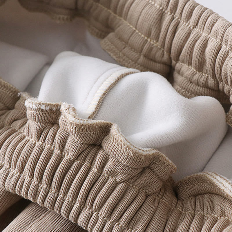 Buddha Stones Fall Winter Solid Drawstring Regular Fleece-Lined Elastic Waist Men's Cotton Harem Pants With Pockets - image 14