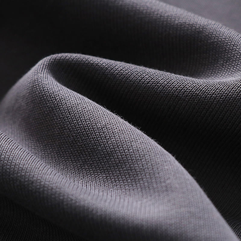 Buddha Stones Fall Winter Solid Drawstring Regular Fleece-Lined Elastic Waist Men's Cotton Harem Pants With Pockets - image 7