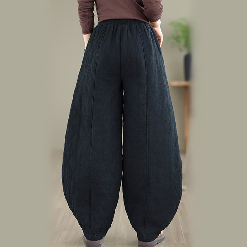 Buddha Stones Winter Diamond Pattern Cotton Women's Pants With Pockets - image 17