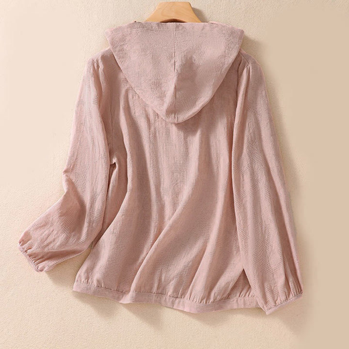 Buddha Stones Fall Jacquard Buttons Down Design Long Sleeve Women's Hoodie - image 9