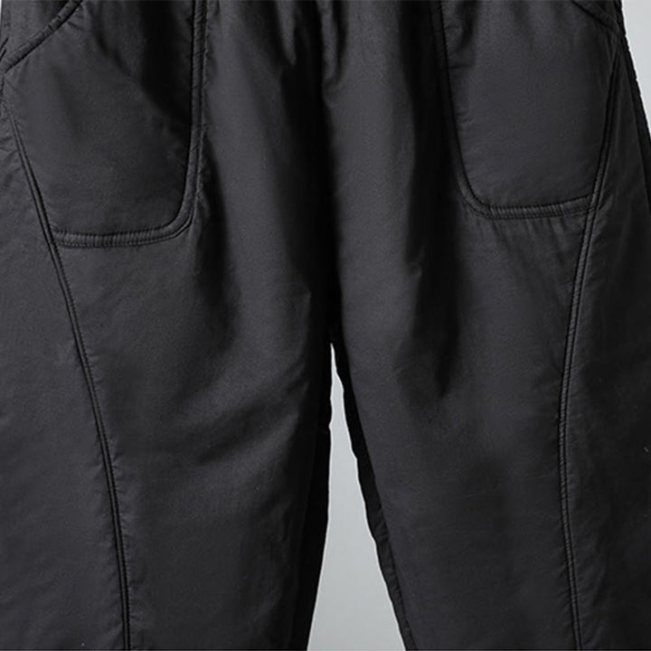 Buddha Stones Winter Elastic Waist Cotton Thermal Women's Cropped 7-8 Length Harem Pants With Pockets - image 22