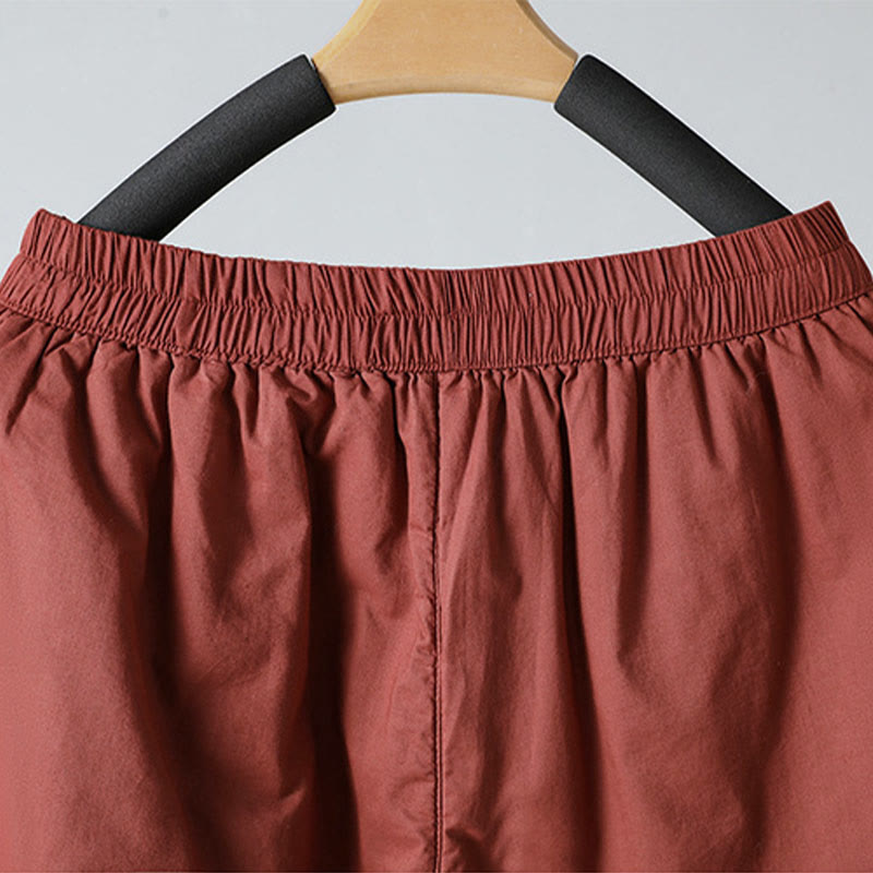 Buddha Stones Winter Elastic Waist Cotton Thermal Women's Cropped 7-8 Length Harem Pants With Pockets - image 11