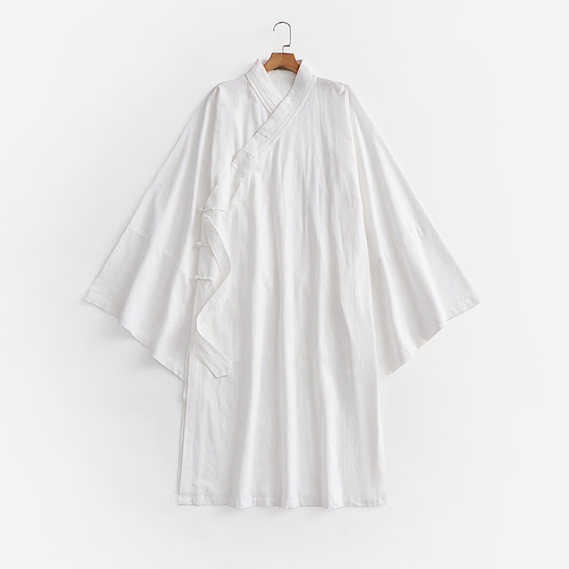 Buddha Stones Wudang Traditional Tai Chi Ceremony Long Wide Sleeve Men's Taoist Long Robe - White - US/UK/AU54，EU64 (9XL) - image 2