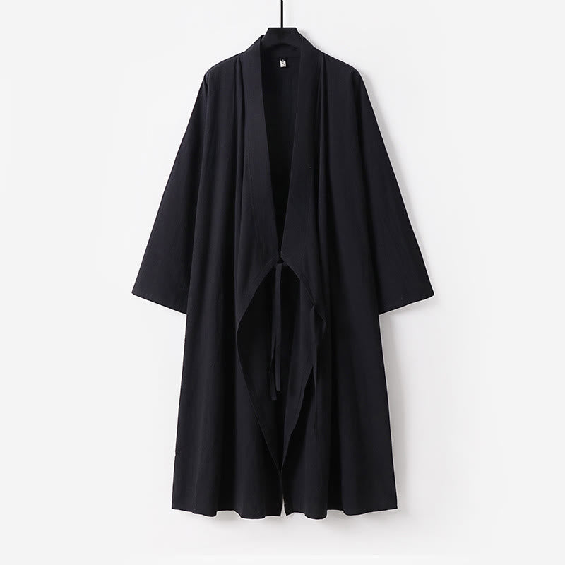 Buddha Stones Wudang Traditional Tai Chi Martial Arts Ceremony Long Sleeve Men's Taoist Long Robe - Black - US/UK/AU54，EU64 (9XL) - image 14